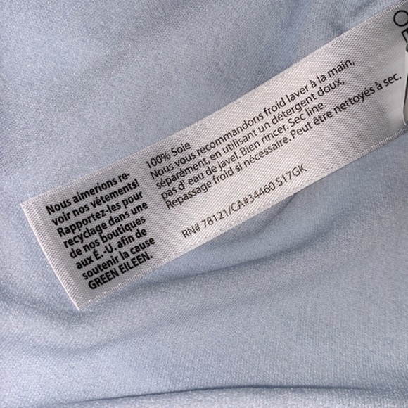 EILEEN FISHER light baby blue sleeveless top silk size medium - Picture 5 of 6